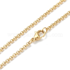 PVD Vacuum Plating 304 Stainless Steel Rolo Chain Necklaces&nbsp;NJEW-I248-11C-G