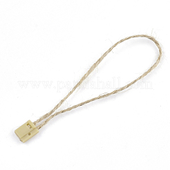 ジュートより糸  シールタグ付き  プラスチックハングタグファスナー  バリーウッド  180x1.5mm  シールタグ：9x7.5x4 mmと8x3x2.5 mm  約1000個/袋&nbsp;CDIS-T001-18A