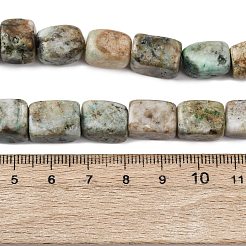 天然クリソコラとラピスラズリビーズ連売り  直方体の  12~13x8~10x8~10mm  穴：1mm  約30~31個/連  14.76''（37.5cm）〜14.96''（38cm）&nbsp;G-D098-D12