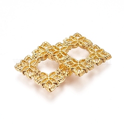 電気メッキ合金フィリグリージョイナー  正方形  18KGP本金メッキ  15x15x2mm&nbsp;PALLOY-I176-04G