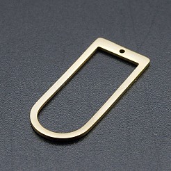 ステンレスペンダント201個  アーチチャーム  レーザー切断  ゴールドカラー  30x13x1mm  穴：1.2mm&nbsp;STAS-R111-LA187