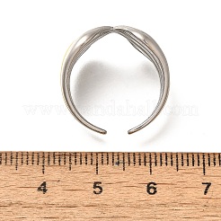 女性用 蝶結び 304 ステンレススチール オープンカフリング  ゴールデン·ステンレス鋼色  13.5mm  内径: 調節可能&nbsp;LS-RJEW-G339-05GP-02