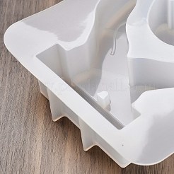 バレンタインデーのシリコンモールド  装飾用型  ジェッソ樹脂鋳造金型  ホワイト  ハート  185x135x32mm  内径：25.5~126x42~115mm&nbsp;DIY-K073-23