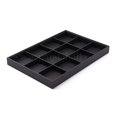 Stackable Wood Display Trays Covered By Black Leatherette&nbsp;PCT106-1