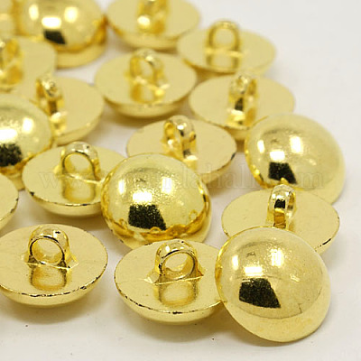 1ホールメッキアクリルシャンクボタン 半円/ドームボタン ゴールド 