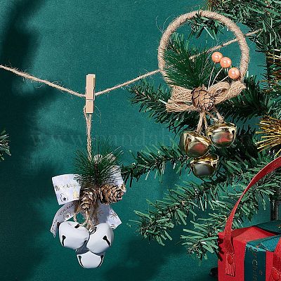 クリスマス ベル デコレーション 飾り ジュートロープ 2点セット クリスマスベルペンダントデコレーション2個、2スタイル ジュート