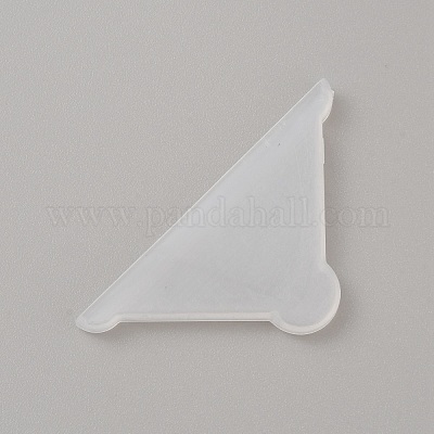 ガラスシート用プラスチックコーナープロテクター  三角形  ホワイト  25x50x4mm  内径：47.5x3mm&nbsp;FIND-WH0139-80A-01-1