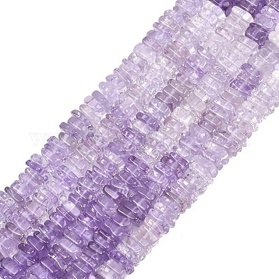 天然石アメジストビーズ連売り  長方形平石ビーズ  4~4.5x4~4.5x1.5~2mm  穴：0.1mm  約244~256個/連  16.14''~16.93''（41~43センチメートル）&nbsp;G-Z152-F05-03-1