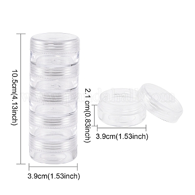 プラスチックビーズ収納ケース  ラウンド  5バイアル  直径約3.9 CM  高さ10.2センチ  容量：10ml（0.34液量オンス）&nbsp;LS-C078Y-1