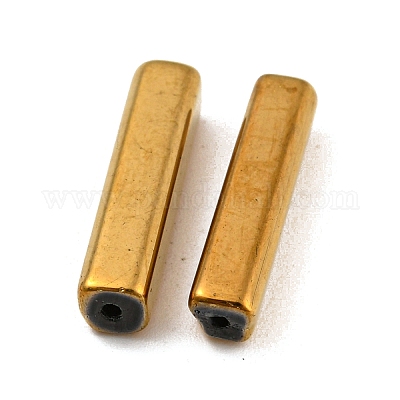 電気メッキガラスビーズ  多面カット  長方形  ダークチソウ  19.5~20x4x4mm  穴：1mm&nbsp;LS-GLAA-D024-01M-1