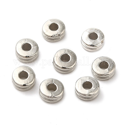 CCBプラスチックビーズ  フラットラウンド  プラチナ  5x2.5mm  穴：1.8mm&nbsp;CCB-H001-12P-1