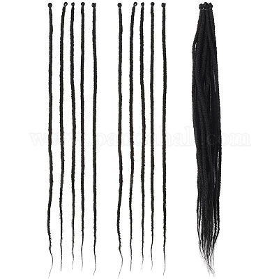 ポリエステルウィッグ  ブラック  610x8mm&nbsp;AJEW-WH20070-034B-1