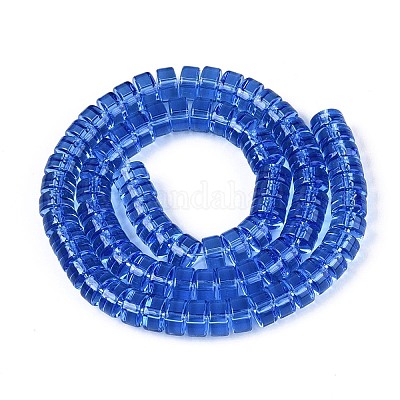 透明ガラスビーズ連売り  フラットラウンド  藤紫色  8~8.5x4~4.5mm  穴：0.7~1mm  約95~100個/連  14.57~15.35''（37~39センチメートル）&nbsp;GLAA-N026-4x8mm-T03-1