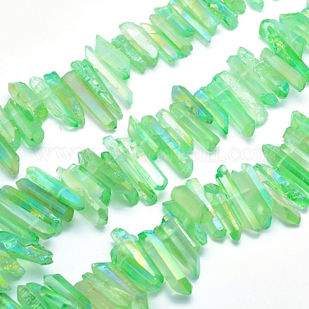 Electroplated Natural Quartz Crystal Beads Strands&nbsp;G-P368-05D-1