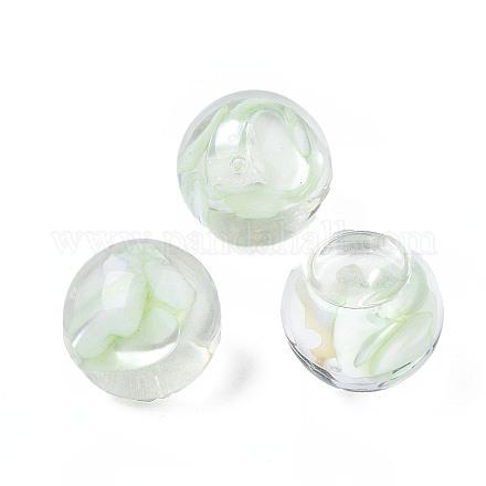 クリアアクリルカボション  シェルと  ラウンド  薄緑  12x11mm&nbsp;TACR-N006-78B-1