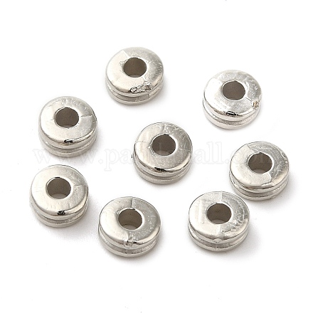 CCBプラスチックビーズ  フラットラウンド  プラチナ  5x2.5mm  穴：1.8mm&nbsp;CCB-H001-12P-1