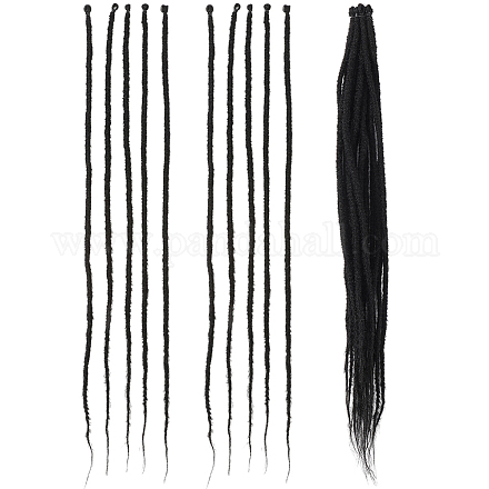 ポリエステルウィッグ  ブラック  610x8mm&nbsp;AJEW-WH20070-034B-1