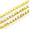 Iron Rhinestone Cup Chains, with Spool, Citrine, 2x2x2mm, about 30.00 Feet(9.14m)/Roll