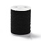 Braided Nylon Threads, Mambo Thread, with Spool, for Jewelry Making, Round, Black, 1mm, about 6 yards/roll