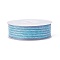 Polyester Ribbon, Striped Pattern, Deep Sky Blue, 3/8 inch(9mm), about 100yards/roll(91.44m/roll)