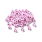 Opaque Acrylic Beads, Cube with Heart, Hot Pink, 4.5x4.5x4.5mm, Hole: 2mm