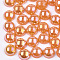 ABS Plastic Imitation Pearl Cabochons, AB Color Plated, Half Round, Orange, 6x3mm, 5000pcs/bag