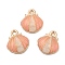 Alloy Enamel Charms, Shell, Light Gold, Pink, 12.5x11.5x3mm, Hole: 1.4mm