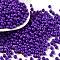Baking Paint Glass Seed Beads, Round, Indigo, 4x3mm, Hole: 1.2mm, about 7650pcs/pound