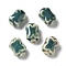 Handmade Porcelain Beads, Nuggets, Dark Cyan, 17~18x12.5~13.5x8.5~9.5mm, Hole: 2mm