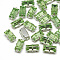 Sew on Rhinestone, Multi-strand Links, Glass Rhinestone, with Brass Prong Settings, Garments Accessories, Faceted, Rectangle, Platinum, Peridot, 10.5x5.5x4mm, Hole: 1mm