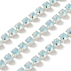 鉄ラインストーンカップチェーン  スプールで  銀  光azore  3x3x2.5mm  約10ヤード/ロール&nbsp;CH-A008-02G-1