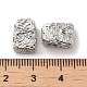 真鍮ビーズ  カドミウムフリー＆ニッケルフリー＆鉛フリー  テクスチャ  長方形  プラチナメッキ  12.5x9x6mm  穴：3.5x2.5mm&nbsp;KK-H455-06P-3