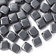 不透明なアクリルビーズ  キューブ  グレー  13x14.5x14.5mm  穴：2mm&nbsp;X-MACR-S373-135-A03-1