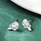 925スターリングシルバースタンドピアス  ローズ  銀  10x6.5mm&nbsp;EJEW-V019-03S-3
