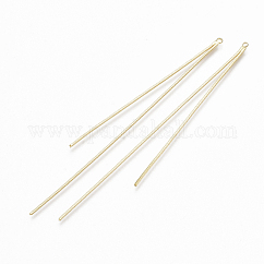 Brass Big Chain Tassel Pendants, Real 18K Gold Plated, 107x2.5x1mm, Hole: 1.6mm