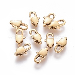 Ion Plating(IP) 304 Stainless Steel Lobster Claw Clasps, Golden, 11x5.5x3mm, Hole: 1mm