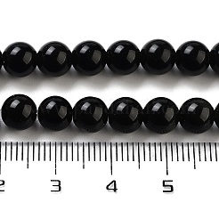 天然のオブシディアンビーズ連売り  ラウンド  6~7mm  穴：1mm  約63個/連  15インチ&nbsp;G-R173-6mm-02
