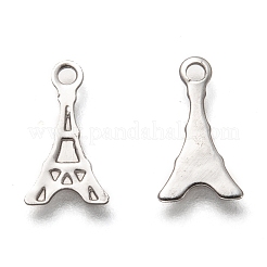 変色しない201ステンレススチールチャーム  レーザー切断  エッフェル塔  ステンレス鋼色  12.5x7x0.5mm  穴：1.4mm&nbsp;STAS-C017-16P