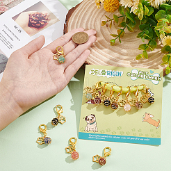 Gemstone Spiral Cage Pendant Decorations&nbsp;HJEW-PH01622