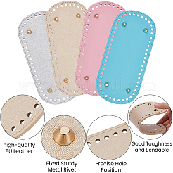 4Pcs 4 Colors PU Leather Oval Bottom&nbsp;FIND-CL0001-79A