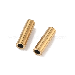 イオンプレーティング（IP）304ステンレス鋼チューブビーズ  ゴールドカラー  10x3mm  穴：2mm&nbsp;STAS-L216-23G-G