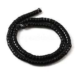 天然石オブシディアンビーズ連売り  ディスク  ヒシビーズ  6~6.5x3~3.5mm  穴：0.8~1.2mm  約115~117個/連  14.96~15.16''（38~38.5センチメートル）&nbsp;G-M420-A08-01