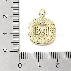 Rack Plating Brass Micro Pave Clear Cubic Zirconia Pendants&nbsp;KK-E102-33G-M