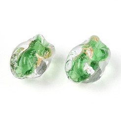 Handmade Gold & Silver Foil Glass Beads&nbsp;FOIL-N030-02F