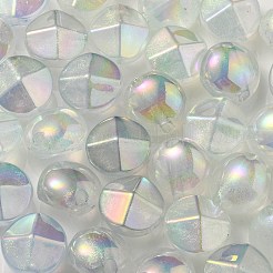 UVメッキ蓄光透明アクリルビーズ  暗闇で光る  ラウンド  アクア  21x21.5x15mm  穴：4mm&nbsp;OACR-P010-05B