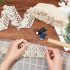 Flat Cotton Tassel Ribbons&nbsp;OCOR-WH0090-016