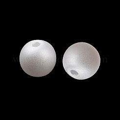 つや消しプラスチック製模造真珠ビーズ  ラウンド  ホワイト  4mm  穴：1mm&nbsp;KY-F022-4mm-01