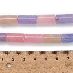 天然の天然翡翠ビーズ連売りを染めた  コラム  ミックスカラー  16x8.5mm  穴：1.5mm  約23個/連  14.96インチ（38cm）&nbsp;G-C285-B01-01A