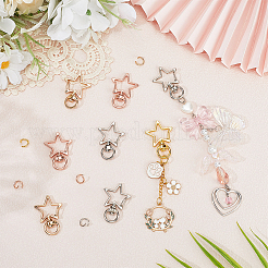 40Pcs 4 Colors Star Shape Zinc Alloy Swivel Lobster Clasps&nbsp;FIND-SP0001-21