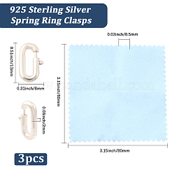 3Pcs 925 Sterling Silver Spring Gate Rings&nbsp;STER-BBC0008-64A-S